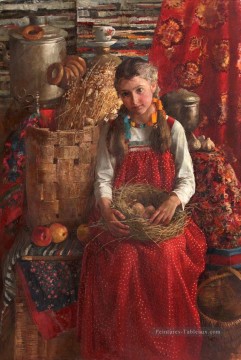 Jolie petite fille NM Tadjikistan 05 Impressionist Peinture à l'huile